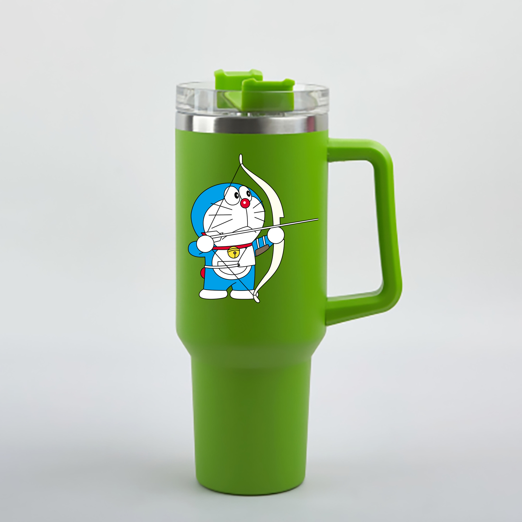 （画像用） ドラえもん Doraemon 1200mL車用タンブラー - クリスタルステッカー（プラスチックストロー付き）